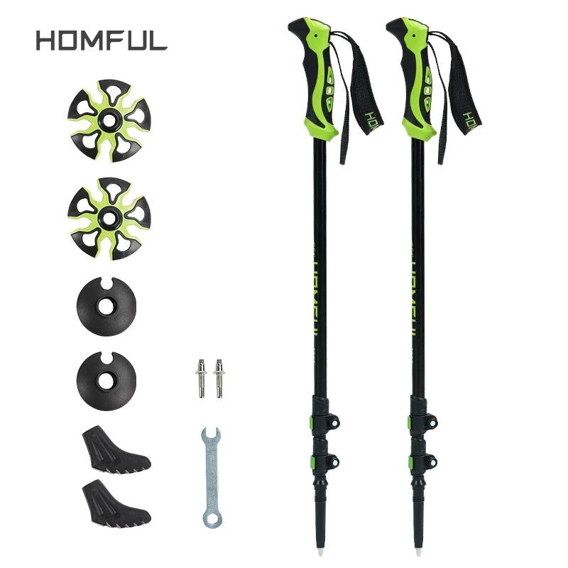 Homful/Hitorhike for Nordic walking sticks camping hiking Ultralight Adjustable Telescopic Alpenstock Trekking Poles climbing