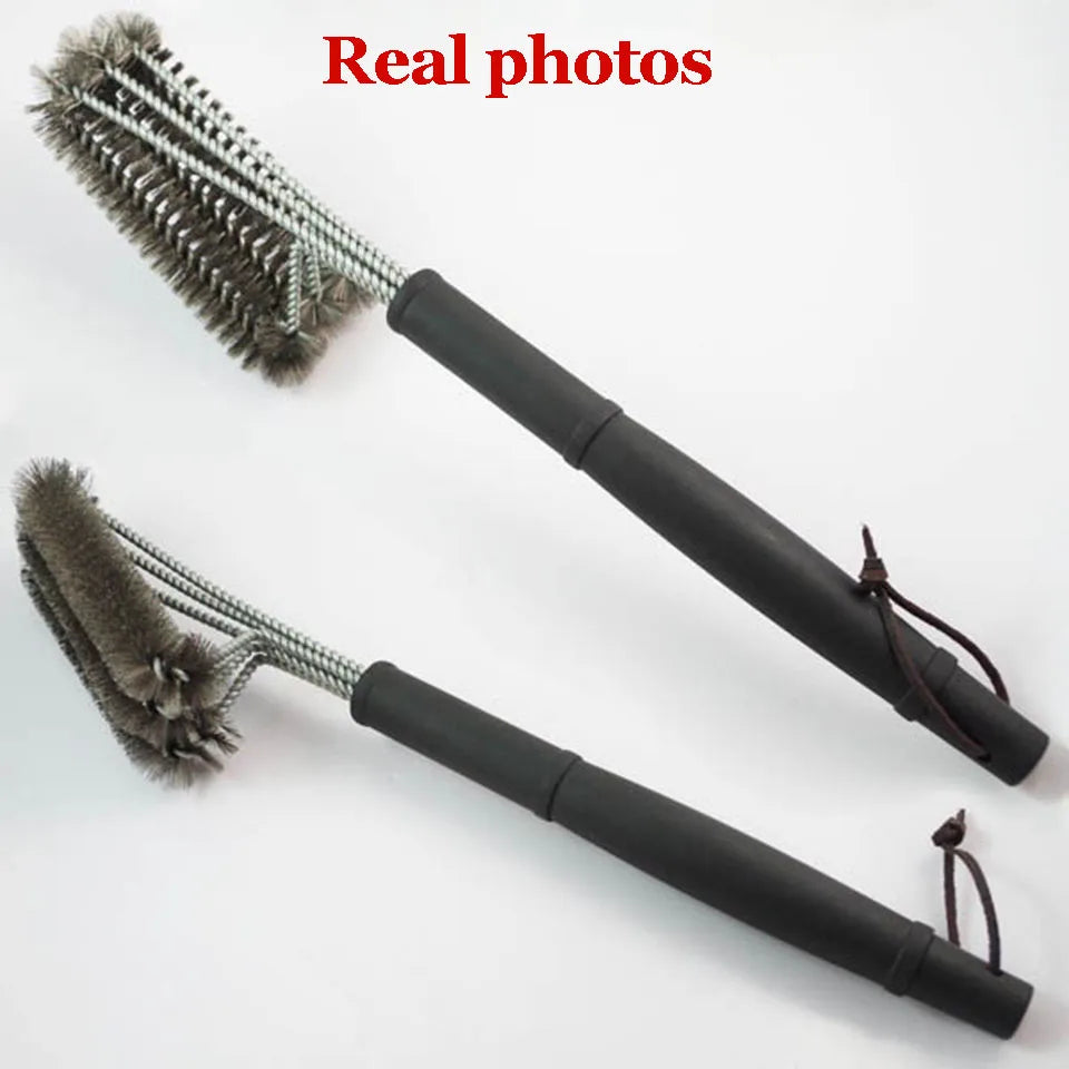 18 inch Grill Cleaning Brush BBQ Tool Grill Brush 3 Stainless Steel Brushes In 1 Cleanin Bbq Accessories Best Cleaner Barbecue