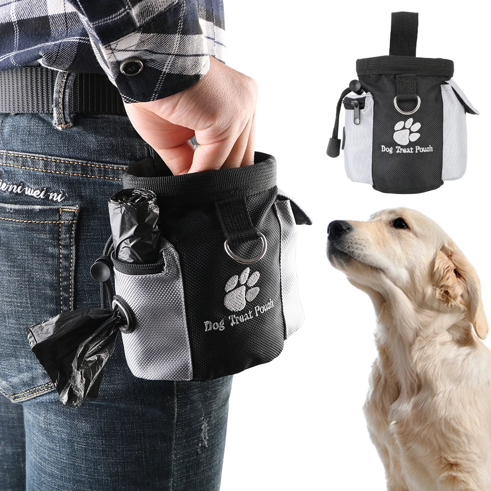 Portable Dog Treat Bag Outdoor Dog Treat Pouch for Training Feeding Bag Large Capacity Pet Trainer Waist Bag for Dog Snacks