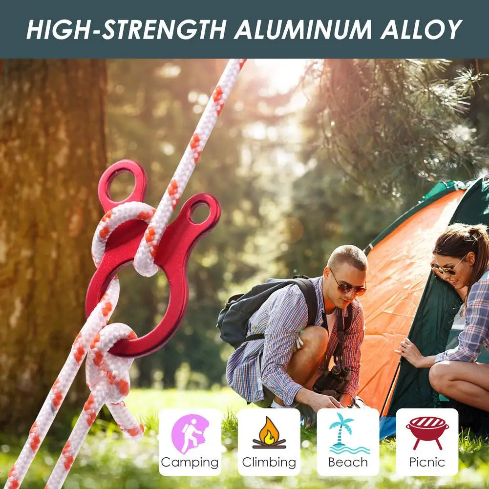 10Pcs Aluminum Alloy Rope Tensioner Camping Tent Guy Line Cord Adjuster Windproof Rope Buckle For Hiking Backpacking Picnic