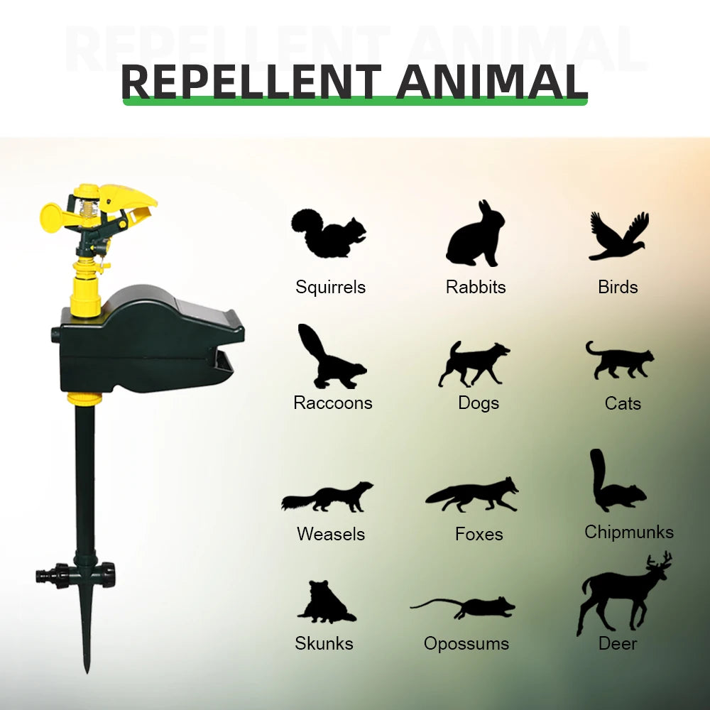 Solar Motion Activated Powerful Eco-friendly Jet Spray Animal Repeller Garden Pest Control Repellent #31004