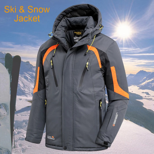 Men 2023 Winter New Outdoor Jet Ski Snow Warm Parkas Jacket Coat Men Outwear Brand Casual Hat Waterproof Thick Fleece Parka Men