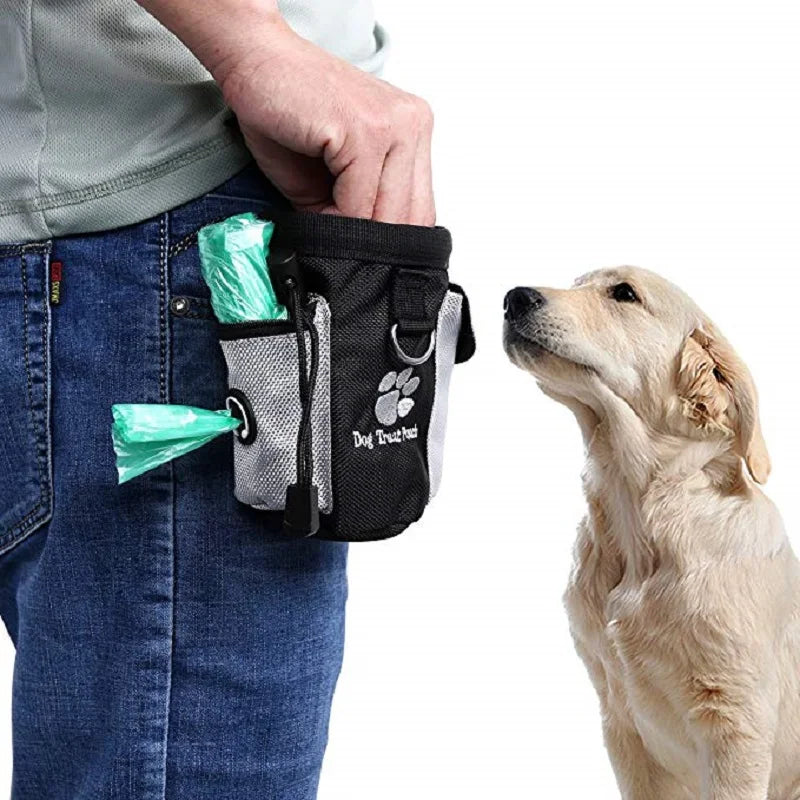 Portable Dog Treat Bag Outdoor Dog Treat Pouch for Training Feeding Bag Large Capacity Pet Trainer Waist Bag for Dog Snacks