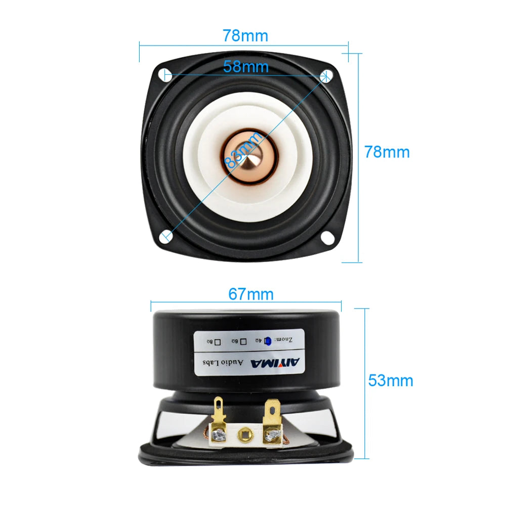 AIYIMA 2Pcs 3Inch Audio Portable Speakers 4 8 Ohm 15W Full Range Hifi Bass Speaker Altavoz Portatil Speaker DIY Home Theater