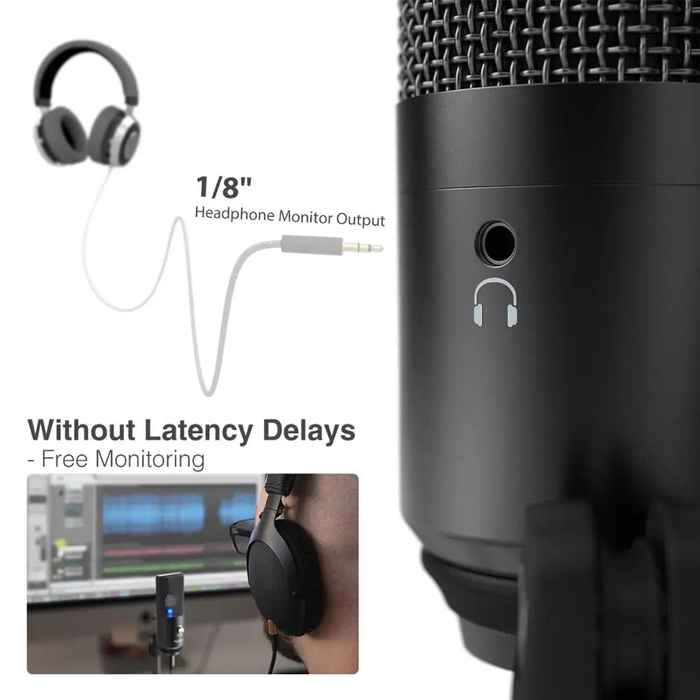 FIFINE USB Microphone for laptop and Computers for Recording Streaming Voice overs Podcasting for Audio&Video K670