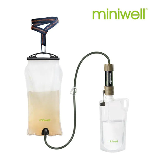 Miniwell Outdoor Gravity Water Filter System for Hiking, Camping, Survival and Travel