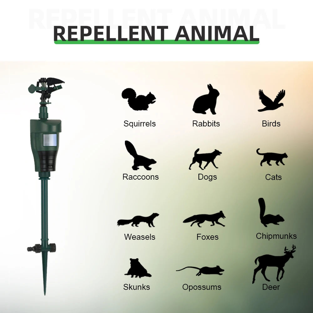 Animal Away Scarecrow Garden Pest Control Jet Spray Repellent Driving Small Animals Repellent  Used Outdoor#31006