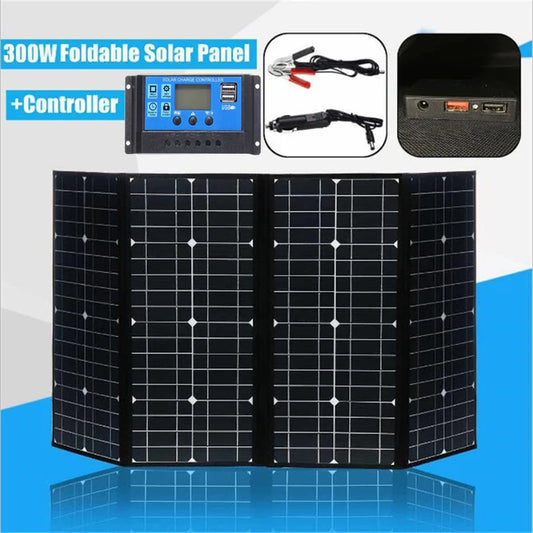 300W DC 12V Foldable Solar Panel Portable Outdoor Flexible Solar Panel For Camping Boat RV Travel Home Car Solar panel kits