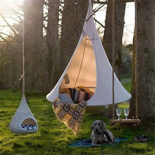 New Camping Hammock Canvas Bedroom Hanging Chair Adults Kids Indoor Portable Relaxation Thickened Outdoor Swing Travel Camping