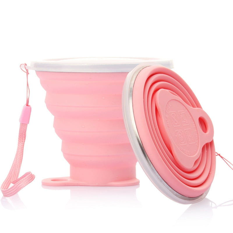 Foldable Water Cup Silicone Travel Mouthwash Cup Outdoor Adjustable Cup Que Bottle Travel Portable Folding Cup