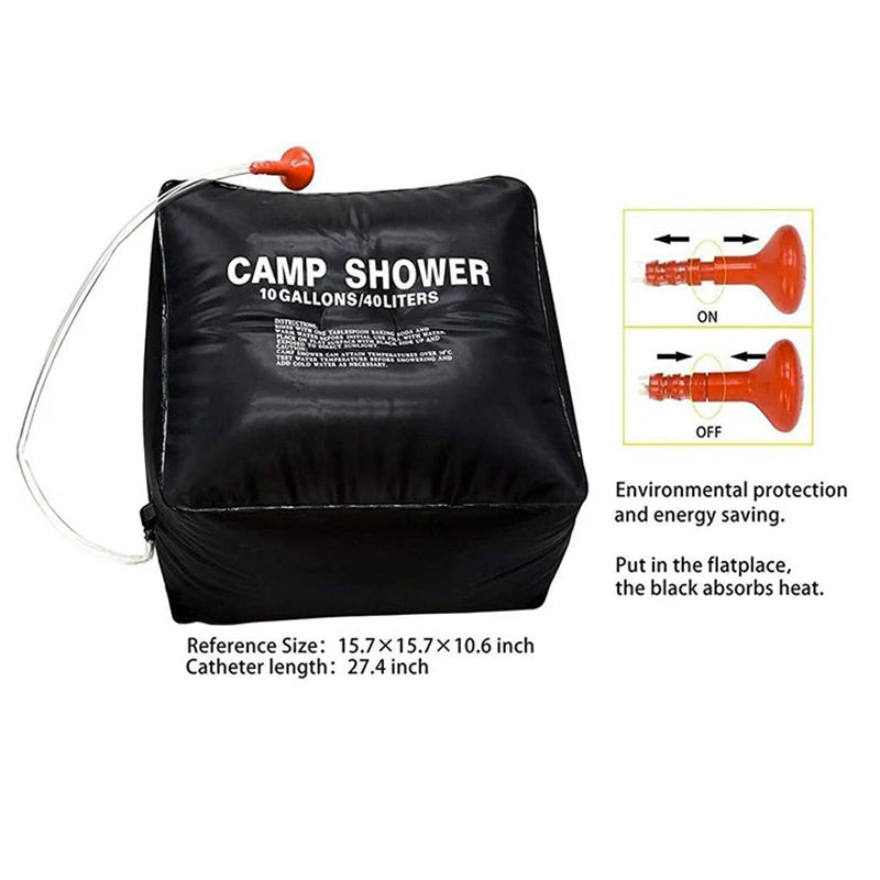 40L Water Bags for Camping Fishing Hiking Water Storage Bag Bathing Shower Portable Large Container Bucket Outdoor Emergency Can