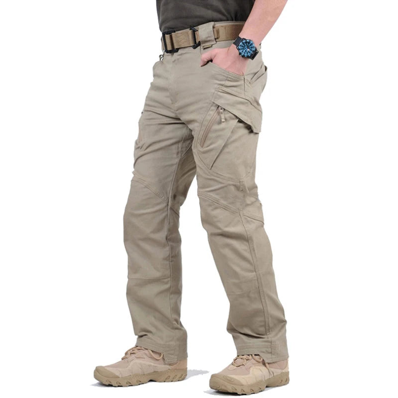 Mens Waterproof Cargo Pants Elastic Multiple Pocket Military Male Trousers Outdoor Joggers Pant Plus Size Tactical Hiking Pants