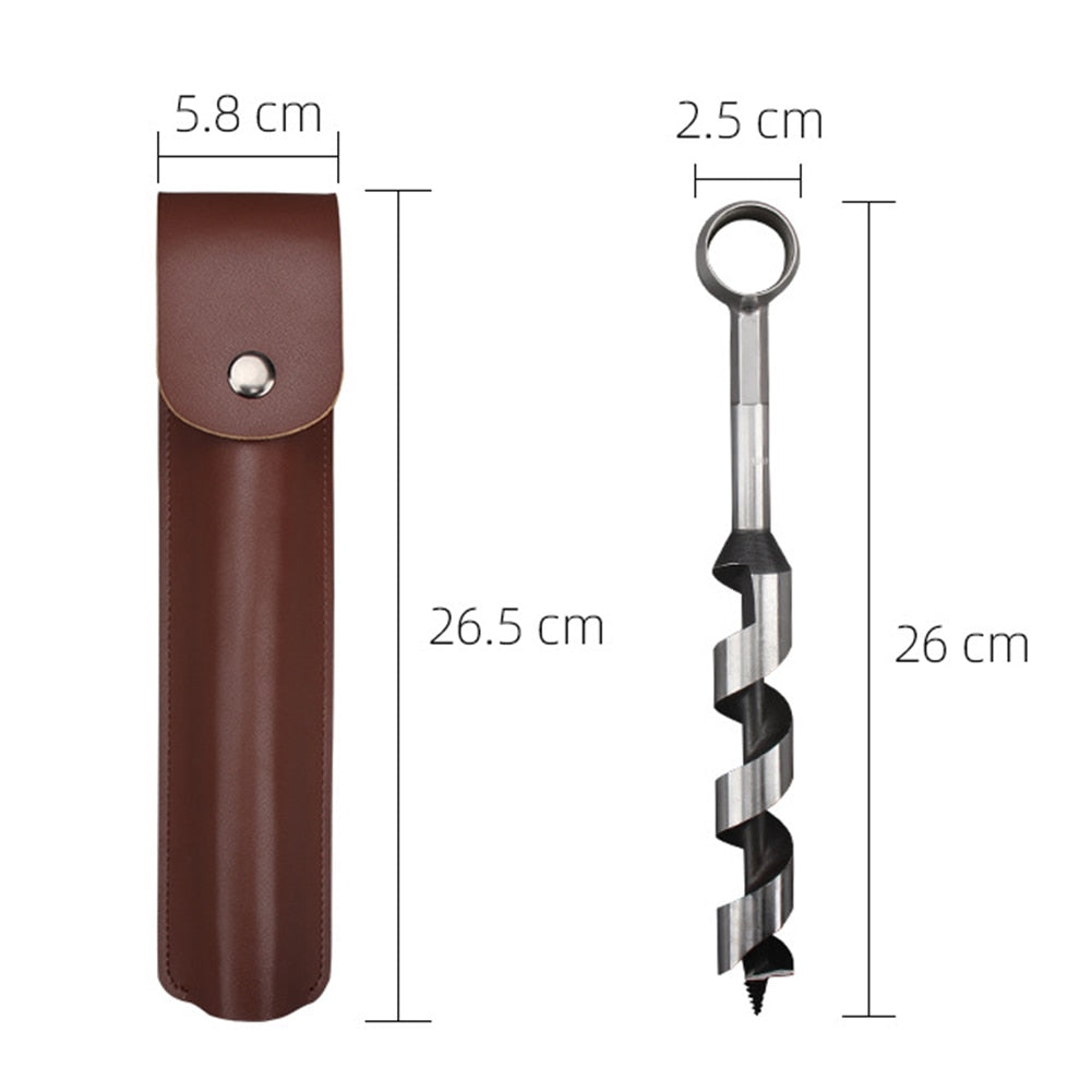 Auger Drill Bits Outdoor Survival Tool Camping Bushcraft Manual Hole Maker Wrench Wood Drill Core Woodworking Tool