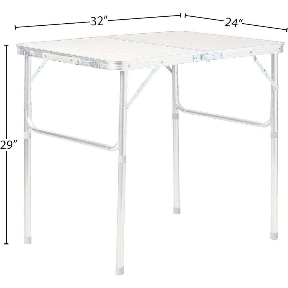 Lightweight Adjustable Portable Folding Aluminum Camp Table with Carry Handle