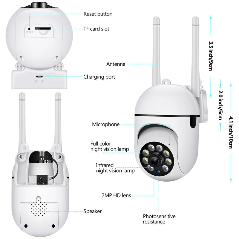 1080P 2.4G/5G Dual Brand WiFi IP Camera Mini Camera Motion Detection Security Wifi Protection Surveillance Cameras 2 Way Talk