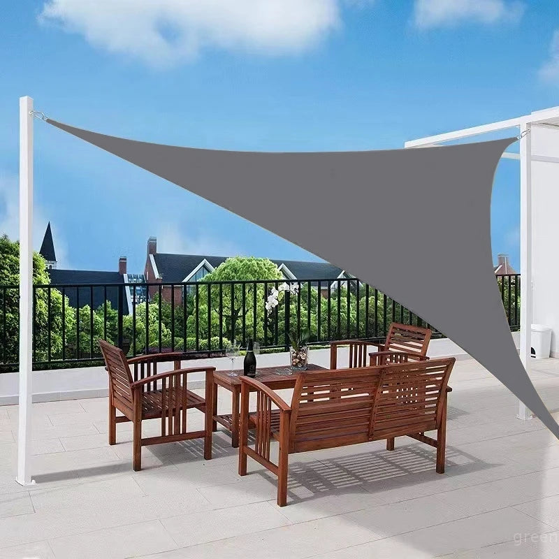 Outdoor Triangle Sunshade Sail Net Waterproof Sun Shelter UV Protection Sunblock Swimming Pool Shade Cloth Terrace Awning Canopy