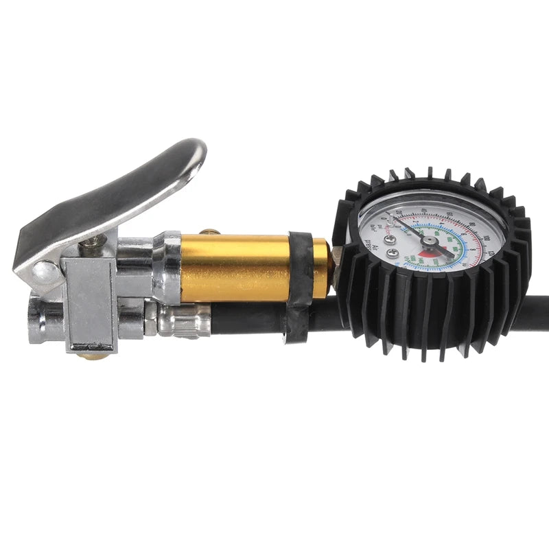 Tyre Air Inflator Dial Pressure Meter Gauge Air Line Tyre Pump Pressure Dual Air ChuckTester for Car Truck Cycles Dinghies