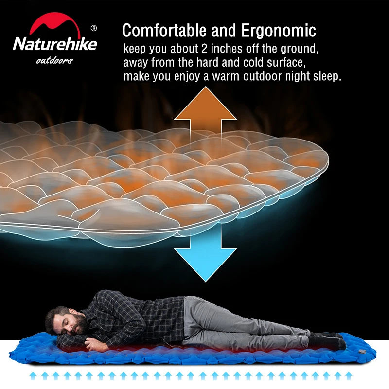 Naturehike 2024 Mat Inflatable Mattress Air Mattress Ultralight Sleeping Pad Folding Bed Sleeping Mat Hiking Camping Mattress