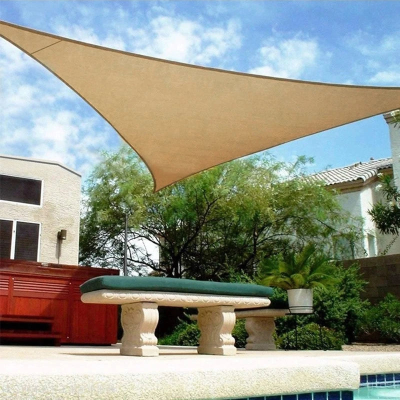 Outdoor Triangle Sunshade Sail Net Waterproof Sun Shelter UV Protection Sunblock Swimming Pool Shade Cloth Terrace Awning Canopy