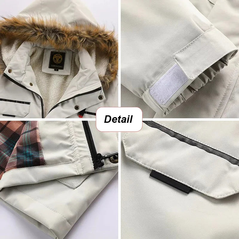 Men's Fleece Thickened Jacket Autumn Winter Warm Outdoor Parka Windproof Waterproof Daily  Casual Jacket Men's Jacket