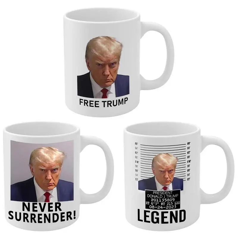 Trump Coffee Mug DIY Custom President Of The United States Seal Ceramic Mug 350ml Porcelain Coffee Cups for Camping, Picnic