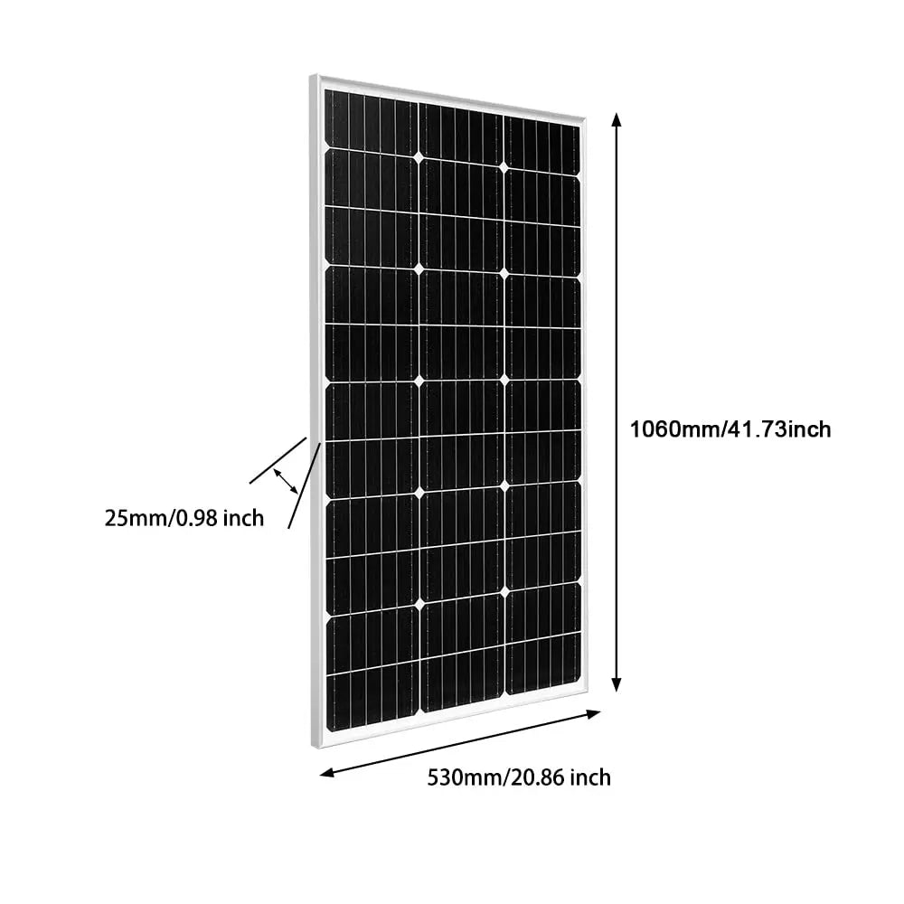 XINPUGUANG 50W 100W Rigid Solar Panel Glass Mono Power PV Caravan Balcony Yacht street lights RV 12V or 24V 36V battery charger