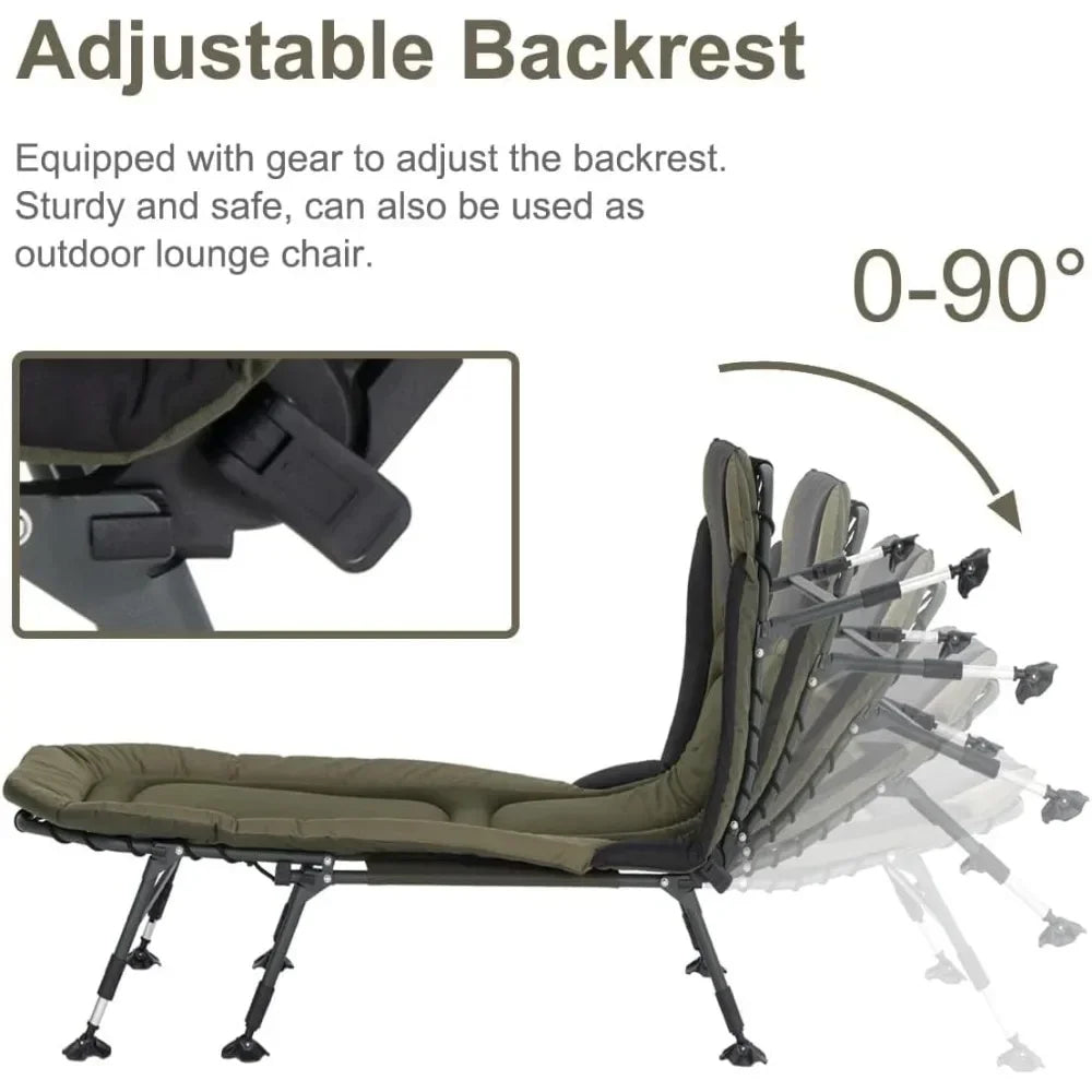 Adult camping bed 330 pounds with handbag, heavy-duty folding bed with soft cushion, portable military crib for hunting