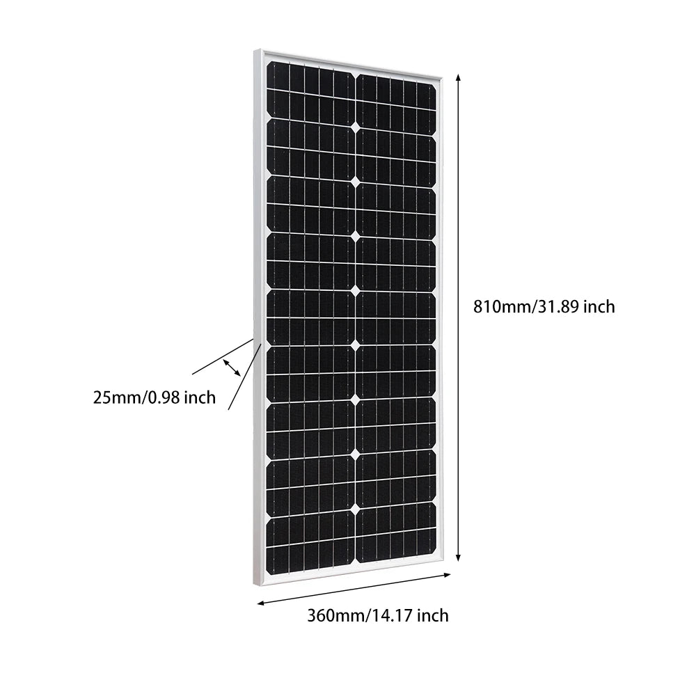 XINPUGUANG 50W 100W Rigid Solar Panel Glass Mono Power PV Caravan Balcony Yacht street lights RV 12V or 24V 36V battery charger