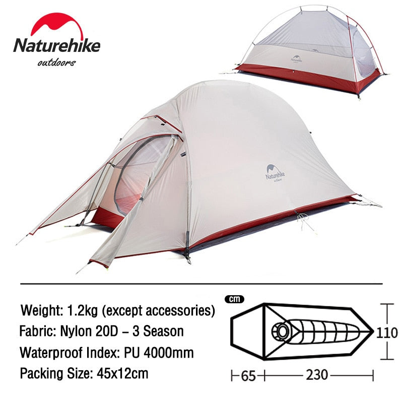 Naturehike Tent Cloud Up Mongar Star River 2 Person Camping Tent Ultralight Backpacking Tent Hiking Travel Tent With Free Mat