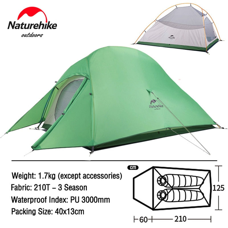 Naturehike Tent Cloud Up Mongar Star River 2 Person Camping Tent Ultralight Backpacking Tent Hiking Travel Tent With Free Mat