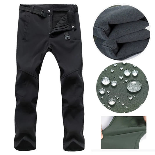 Winter Pants Men Soft Shell Fleece Warm Long Trousers Casual Sports Outdoors Sports Tactical Cargo Windproof Windproof Pants