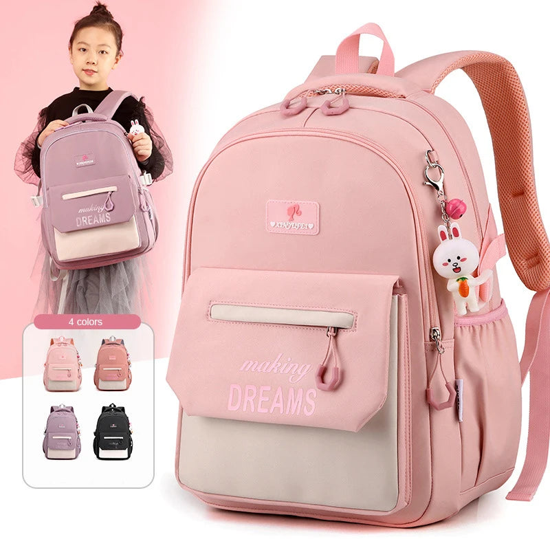 Backpack for Girls Primary School Student Bag 8-14 Years Children Pink Bookbag Kids Satchels Teenagers Knapsack Mochila Femenina