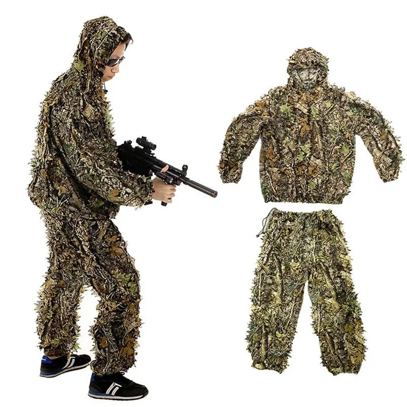 3D Hunting Clothes Sniper Airsoft Camouflage Ghillie Suit Military Uniform Men Women Kids Tactical Clothing Paintball Jackets