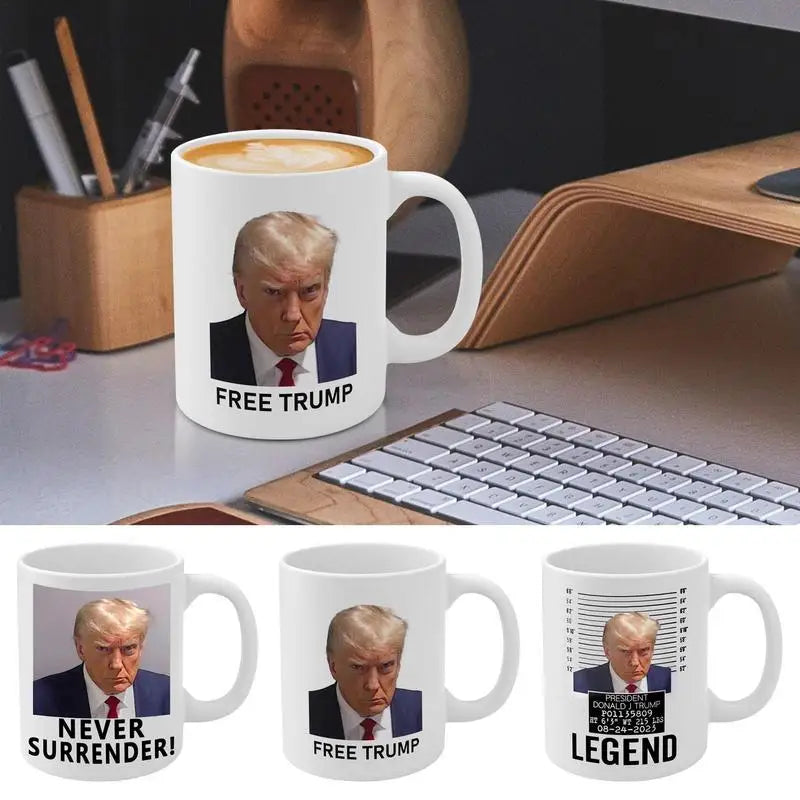 Trump Coffee Mug DIY Custom President Of The United States Seal Ceramic Mug 350ml Porcelain Coffee Cups for Camping, Picnic