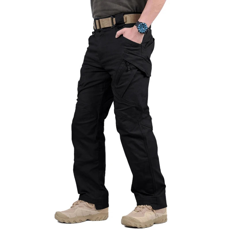 Mens Waterproof Cargo Pants Elastic Multiple Pocket Military Male Trousers Outdoor Joggers Pant Plus Size Tactical Hiking Pants