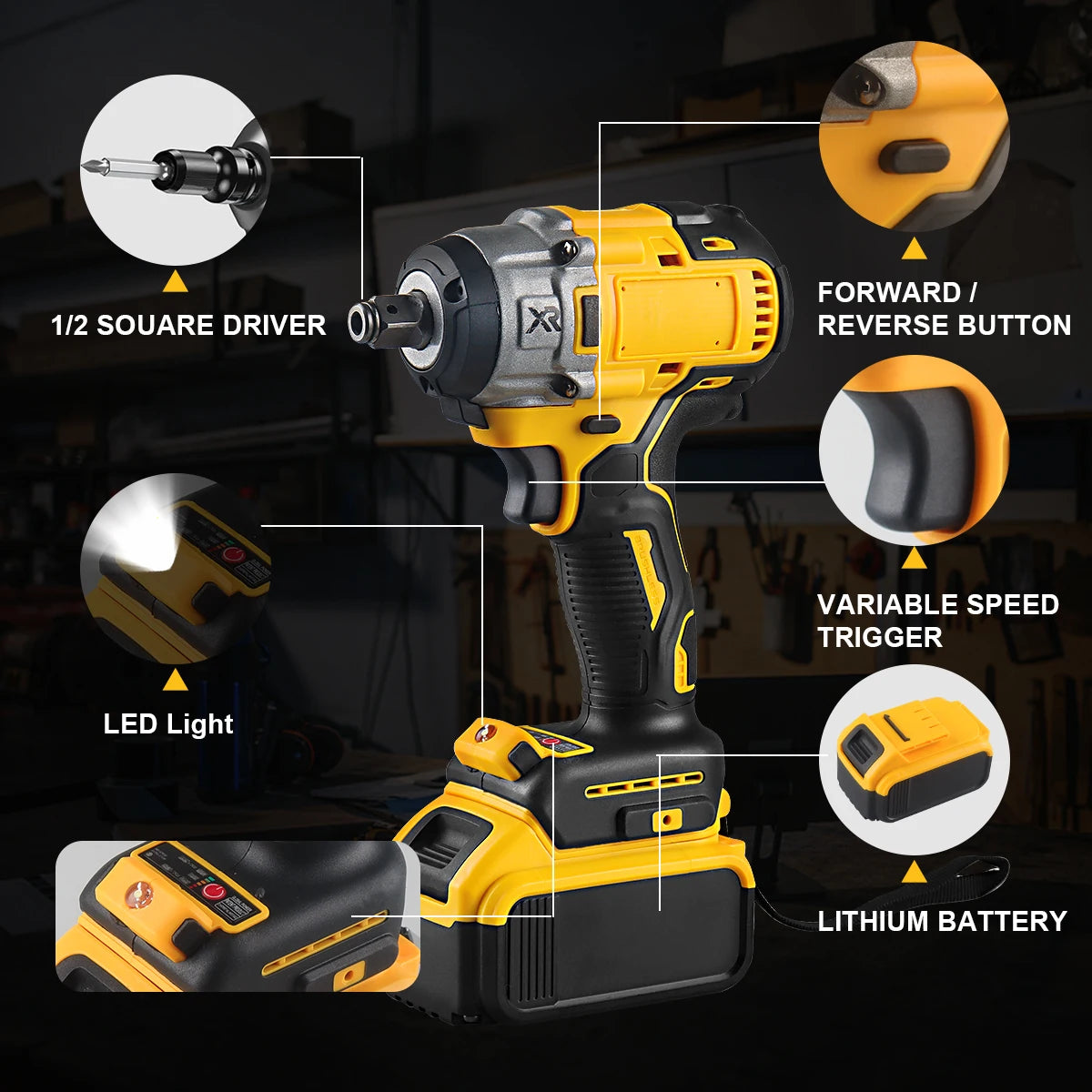 WOZOBUY 21V MAX Cordless Drill and Impact Wrench, Power Tool with Batteries and Charger