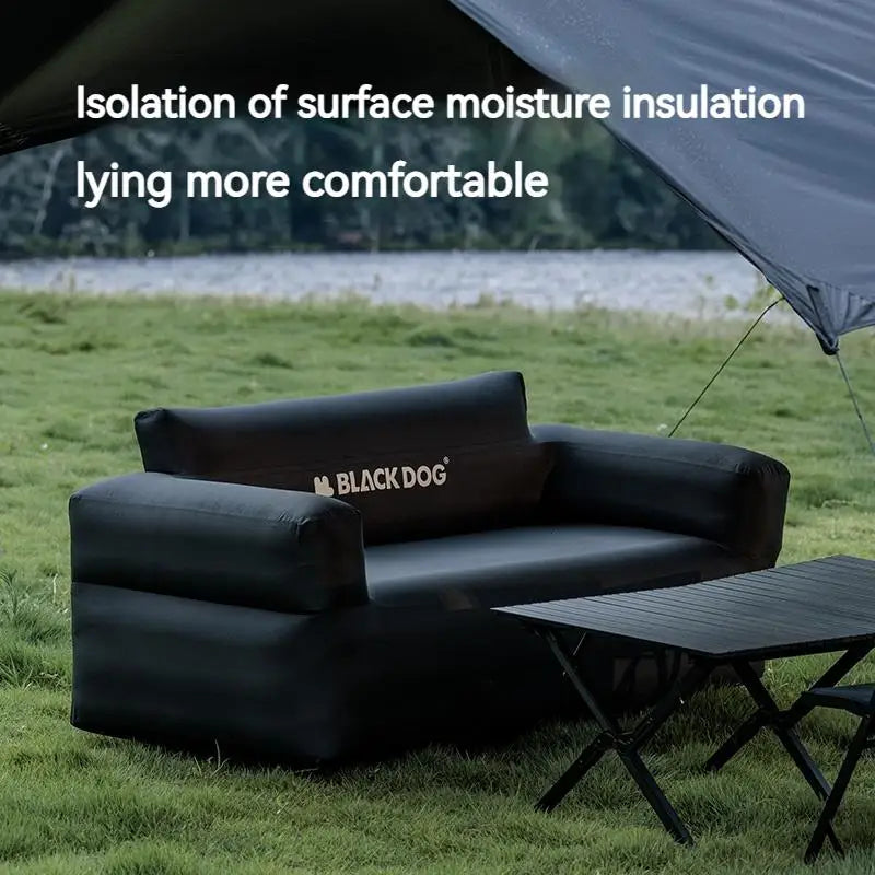 Naturehike BLACKDOG Air Sofa Camping Chair Inflatable Armchair Folding Couch Beach Tourist Double Seat Portable Waterproof Black