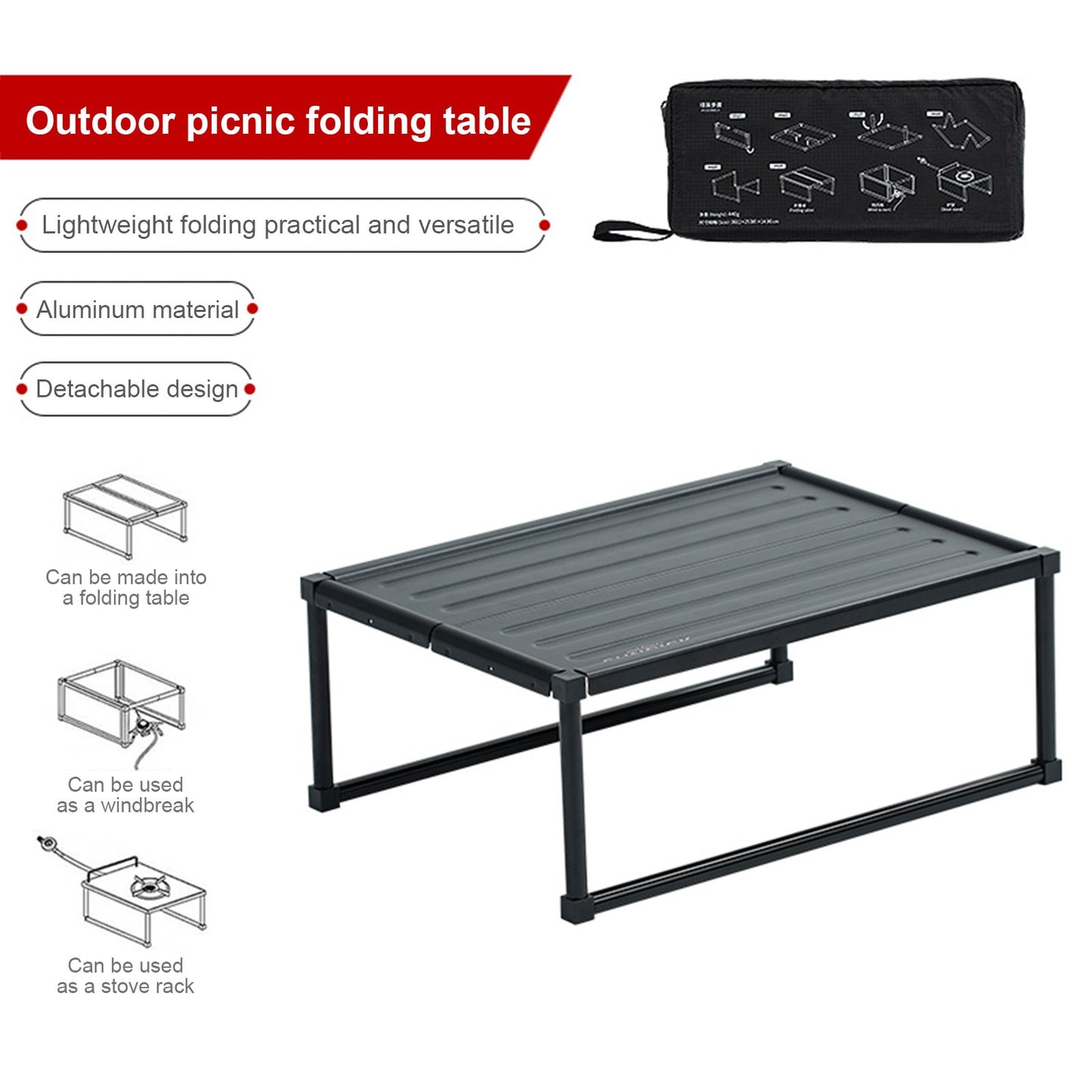 Portable Outdoor Folding Table Ultralight Aluminum Alloy Camping Table Outdoor Furniture Garden Picnic BBQ Desk