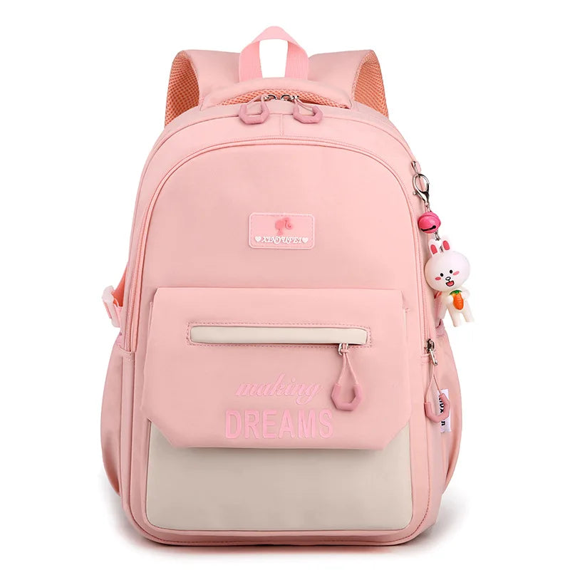 Backpack for Girls Primary School Student Bag 8-14 Years Children Pink Bookbag Kids Satchels Teenagers Knapsack Mochila Femenina