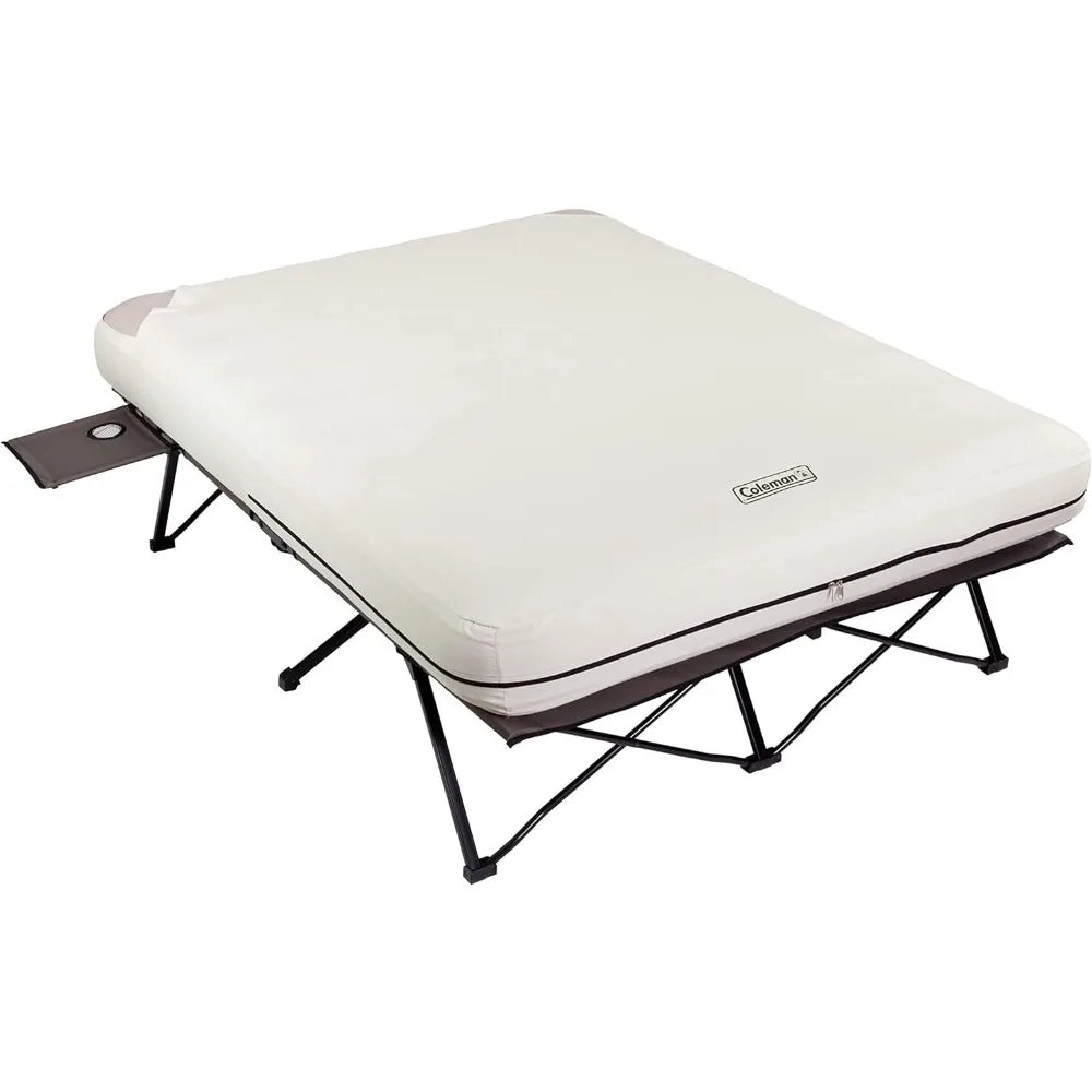 Air Mattress, & Pump Combo, Folding Camp Cot & Air Bed with Side Table & Battery-Operated Pump, Great for Comfortable Outdoor