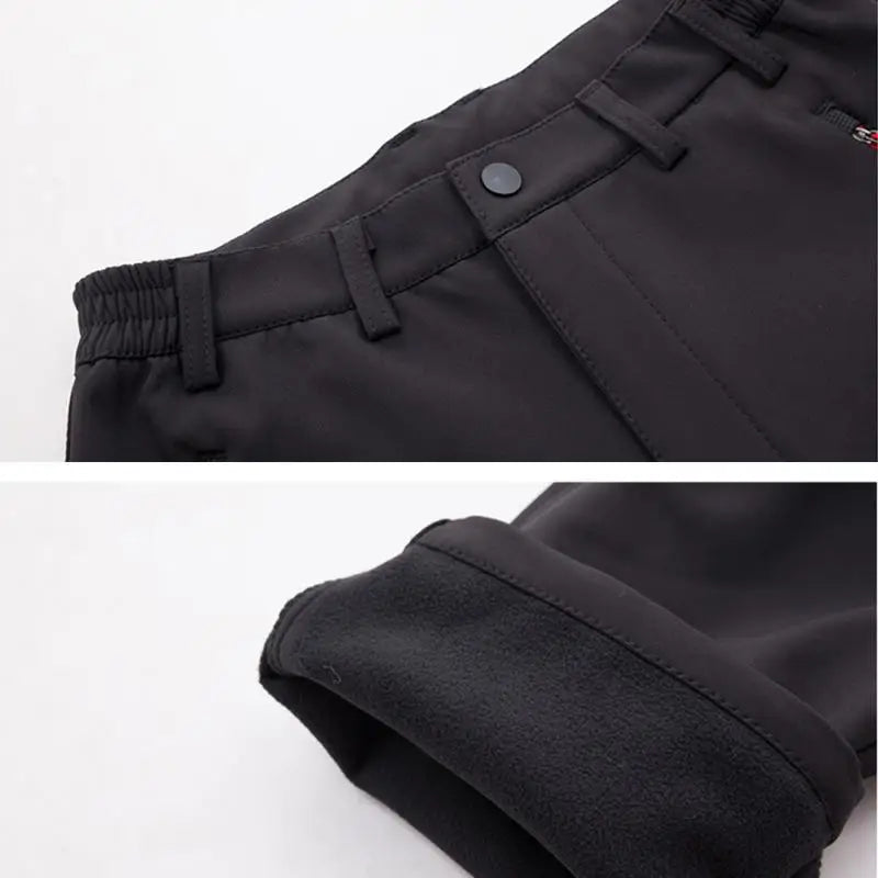 Men Outdoor Pants Autumn Winter Plus Size Fleece Warm Waterproof Windproof Breathable Trousers Sports Hiking Cargo Pants Men 5XL