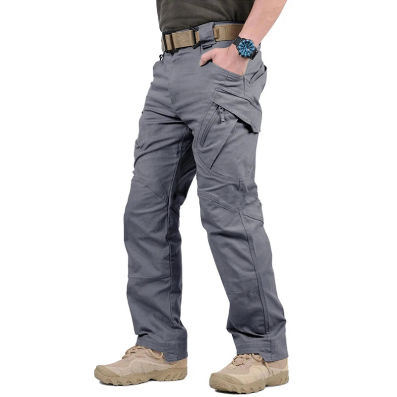 Mens Waterproof Cargo Pants Elastic Multiple Pocket Military Male Trousers Outdoor Joggers Pant Plus Size Tactical Hiking Pants