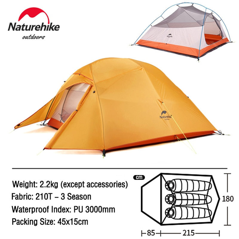 Naturehike Tent Cloud Up Mongar Star River 2 Person Camping Tent Ultralight Backpacking Tent Hiking Travel Tent With Free Mat