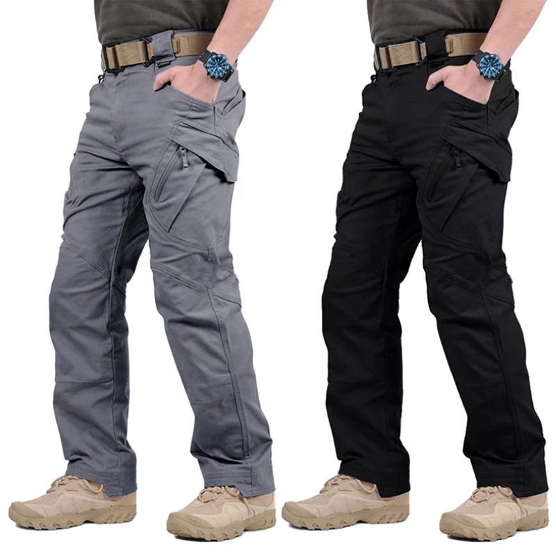 Mens Waterproof Cargo Pants Elastic Multiple Pocket Military Male Trousers Outdoor Joggers Pant Plus Size Tactical Hiking Pants