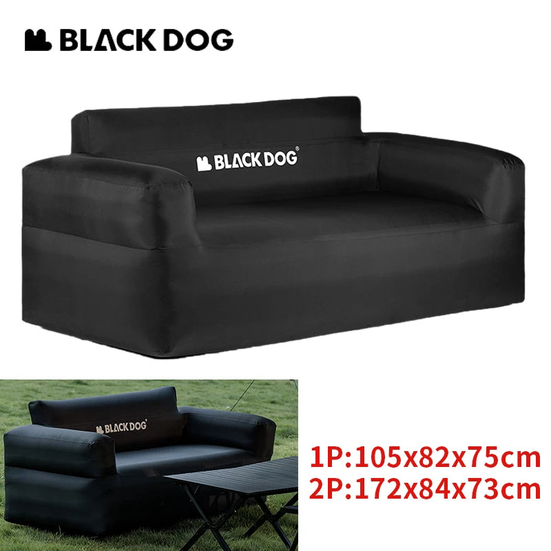 Naturehike BLACKDOG Air Sofa Camping Chair Inflatable Armchair Folding Couch Beach Tourist Double Seat Portable Waterproof Black