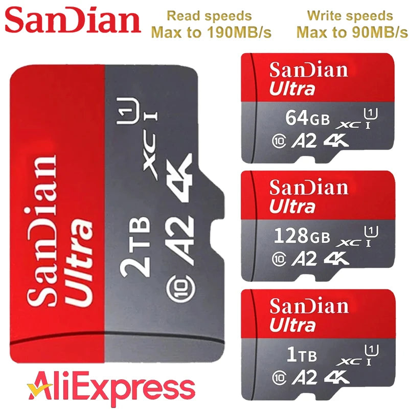 2TB Memory Card A2 Class 10 V30 TF Card 1TB Mini SD Card 512GB High Speed Micro TF SD Card 256GB For Nintendo Switch