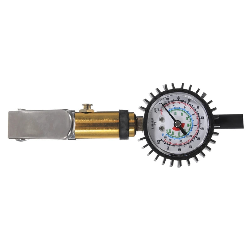 Tyre Air Inflator Dial Pressure Meter Gauge Air Line Tyre Pump Pressure Dual Air ChuckTester for Car Truck Cycles Dinghies