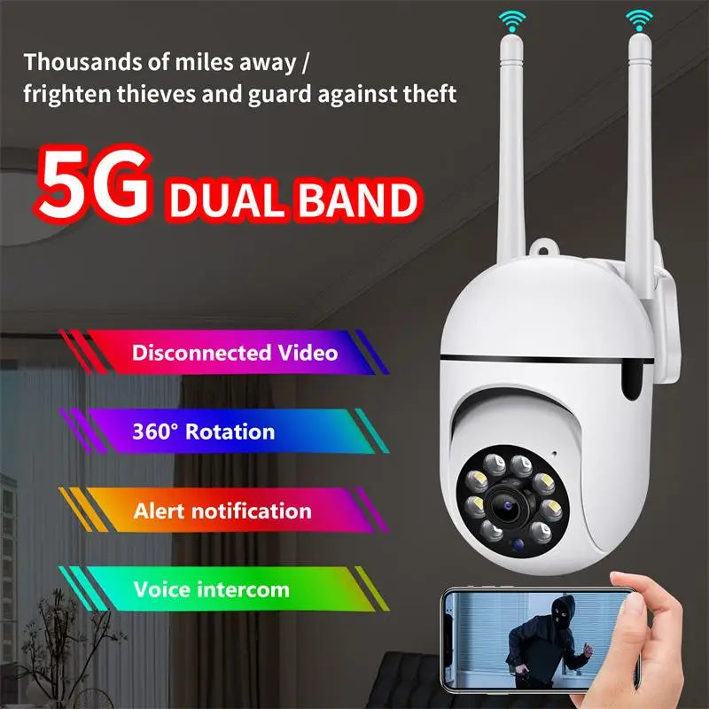 1080P 2.4G/5G Dual Brand WiFi IP Camera Mini Camera Motion Detection Security Wifi Protection Surveillance Cameras 2 Way Talk