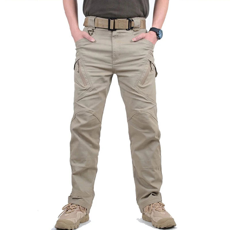 Mens Waterproof Cargo Pants Elastic Multiple Pocket Military Male Trousers Outdoor Joggers Pant Plus Size Tactical Hiking Pants