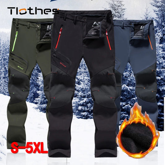 Hiking Pants Men Winter Fleece Lined Pants Mens Tactical Fishing Climbing Trekking Work Pant for Men Clothes Hunting Pants Mens